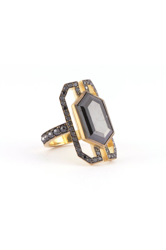 Sylva & Cie - Black Diamond Kelly Cocktail Ring