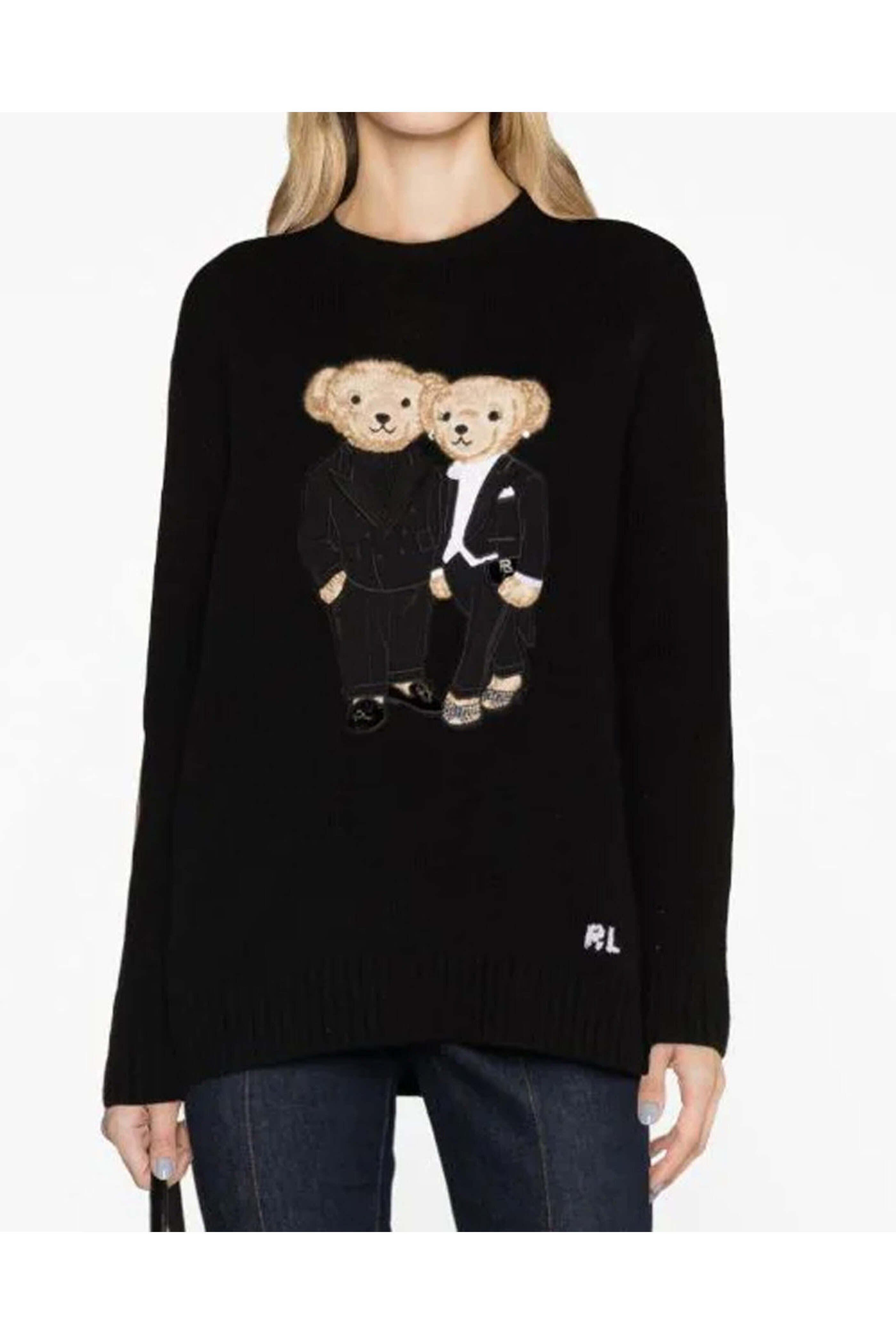 Ralph Lauren - Black Tuxedo Bear Crewneck Sweater
