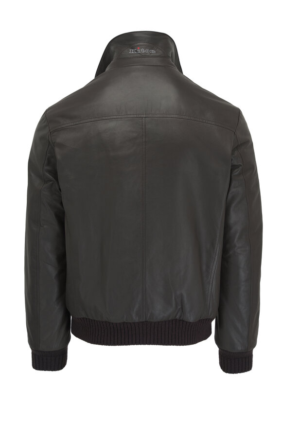 Kiton - Brown Leather Bomber Jacket 