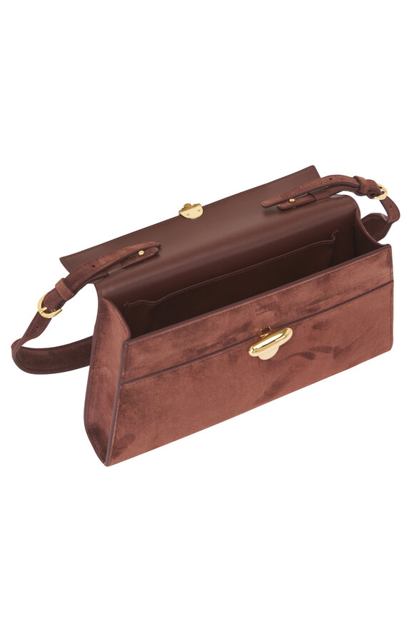 Savette Symmetry Espresso Suede Shoulder Bag - view 6