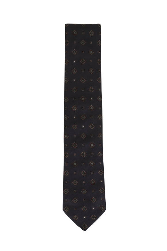 Brioni Midnight Medallion Jacquard Silk Necktie - view 1