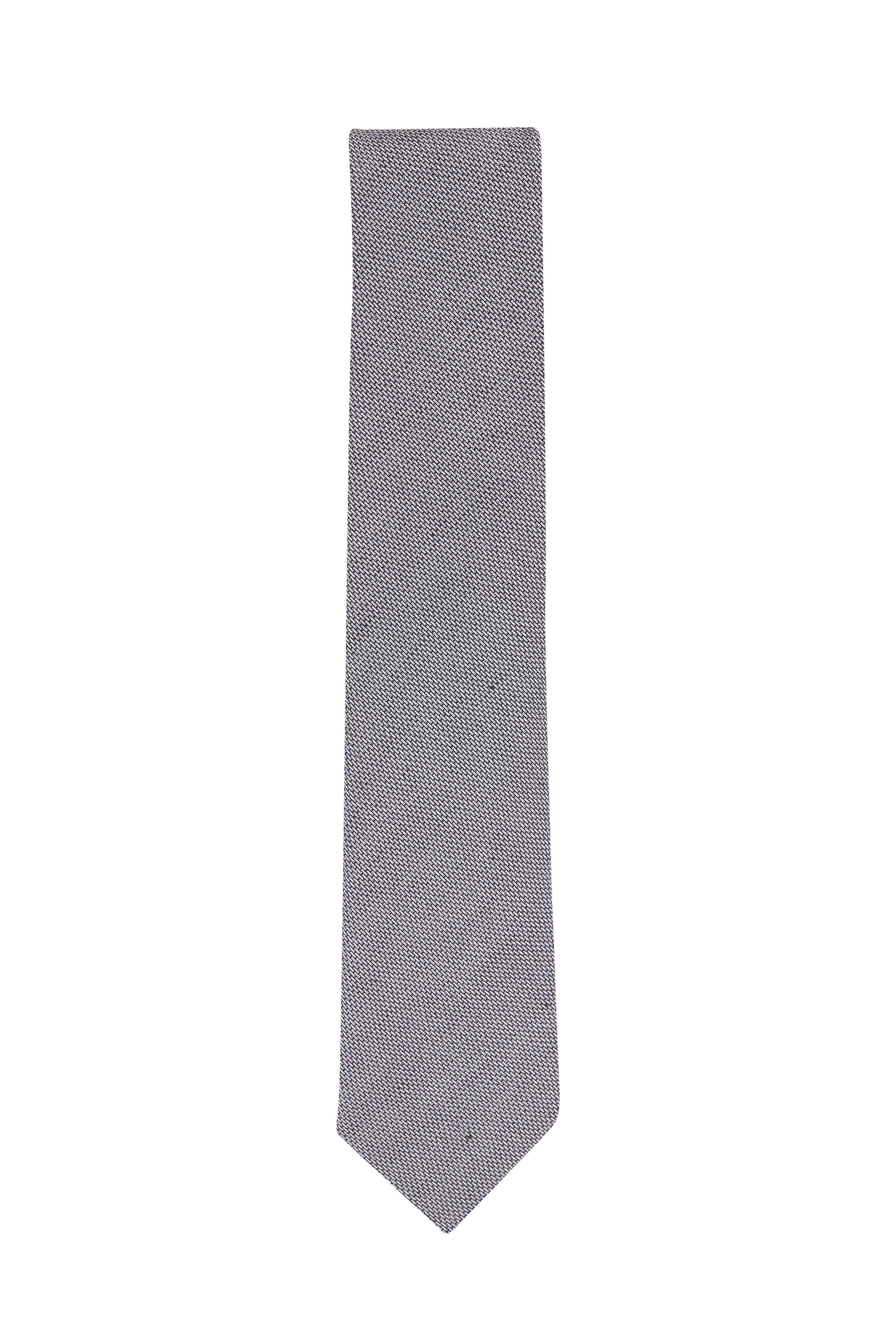 Zegna - Solid Dark Blue Crossover Necktie | Mitchell Stores