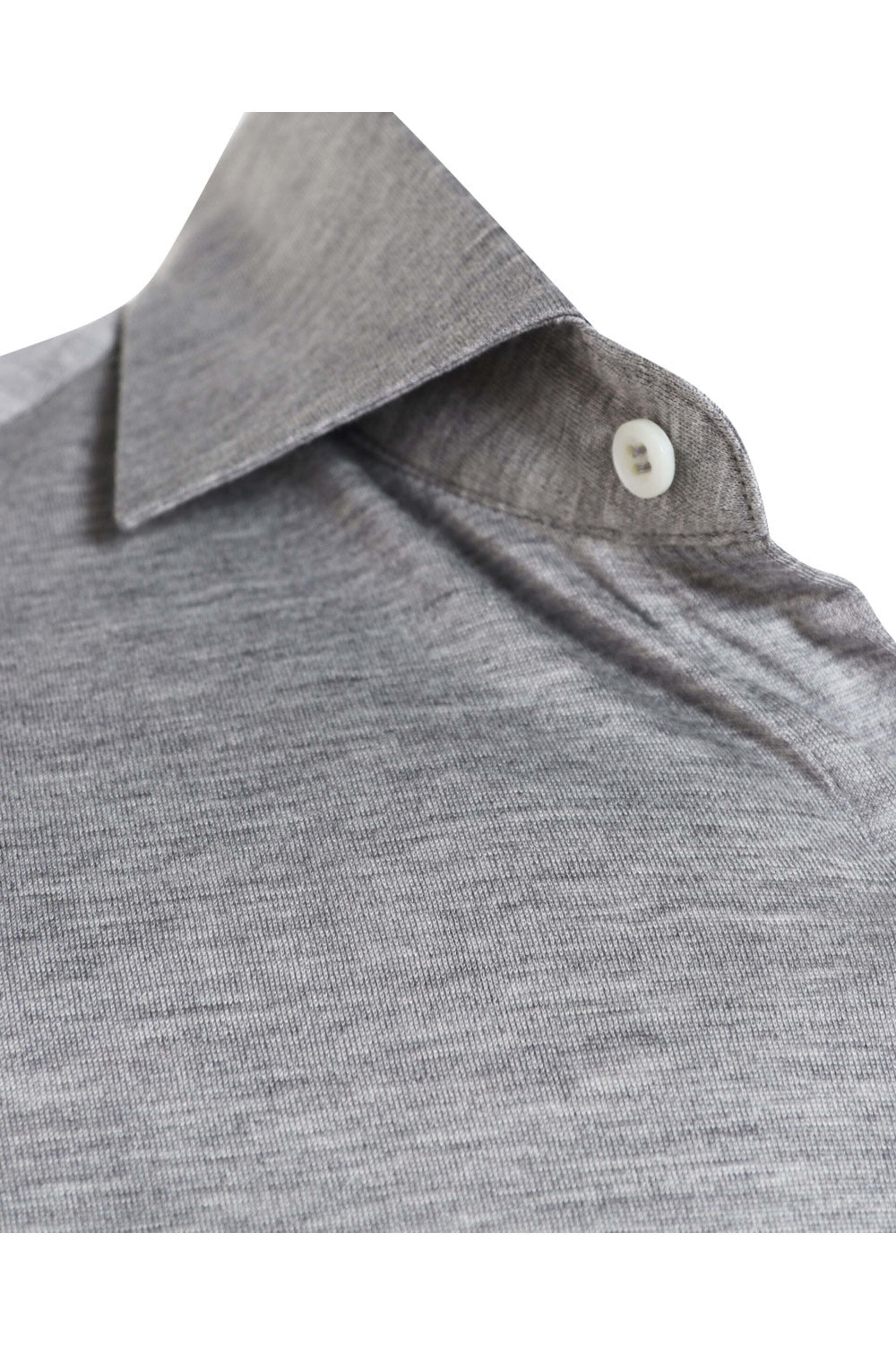 Brunello Cucinelli - Mid Grey Silk Blend Jersey Sportshirt