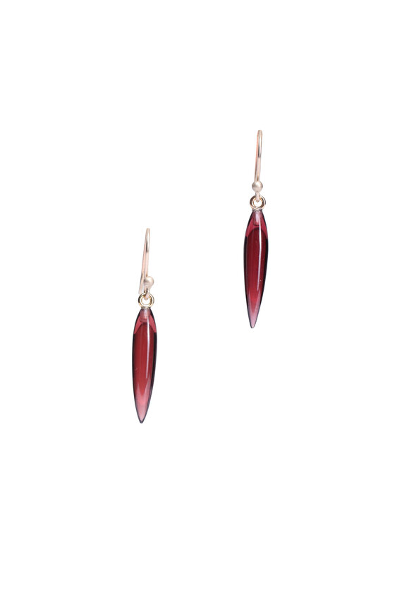 Ted Muehling Large Garnet Rice Earrings