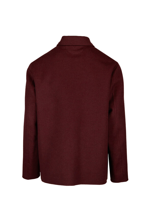 Kiton Burgundy Wool & Cashmere Overshirt - view 2