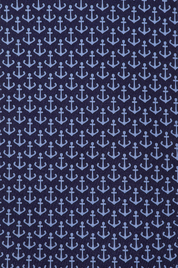 Ferragamo - Navy Blue Anchor Silk Necktie