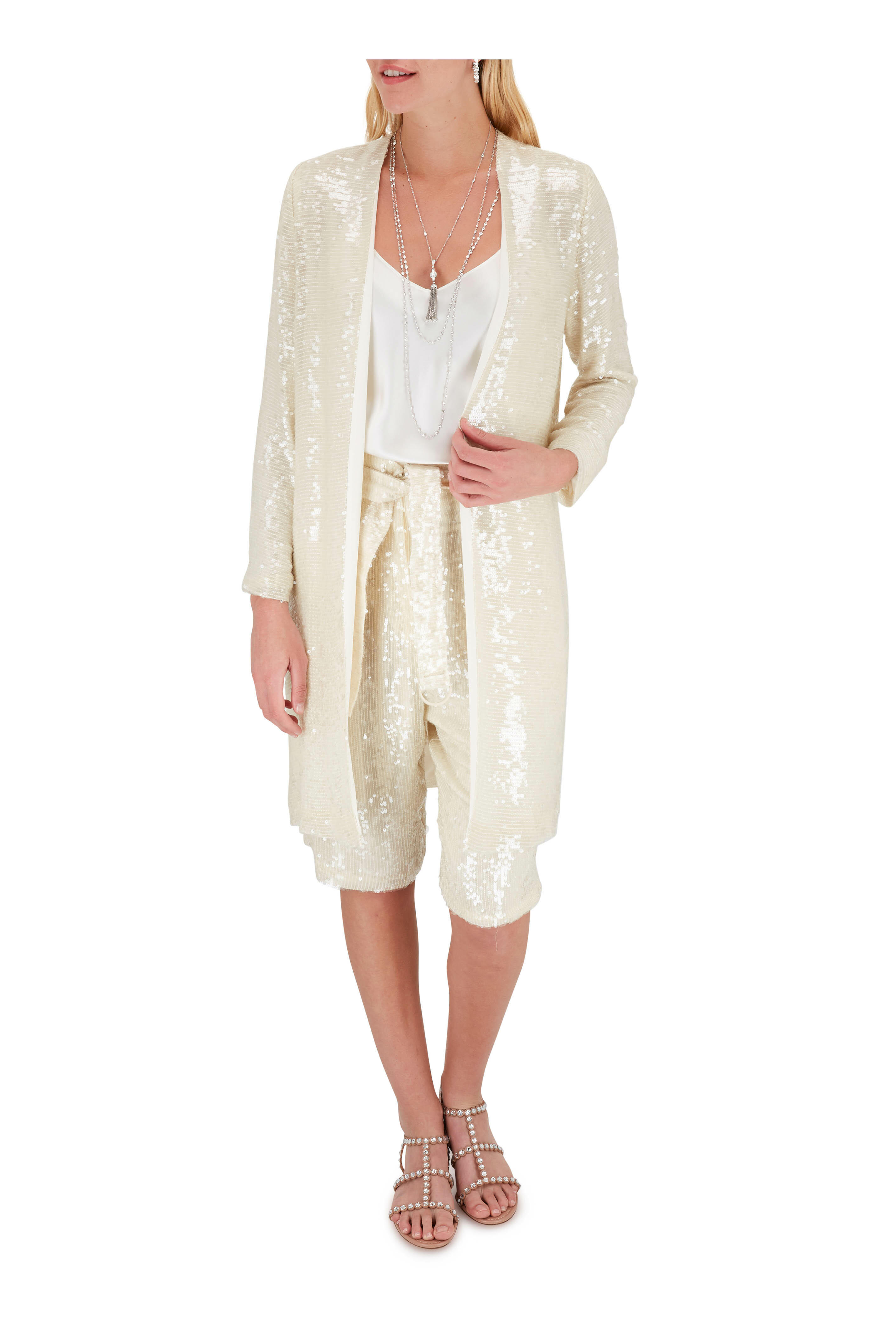 Aquazzura - Tequila Powder Pink Crystal Flat Sandal