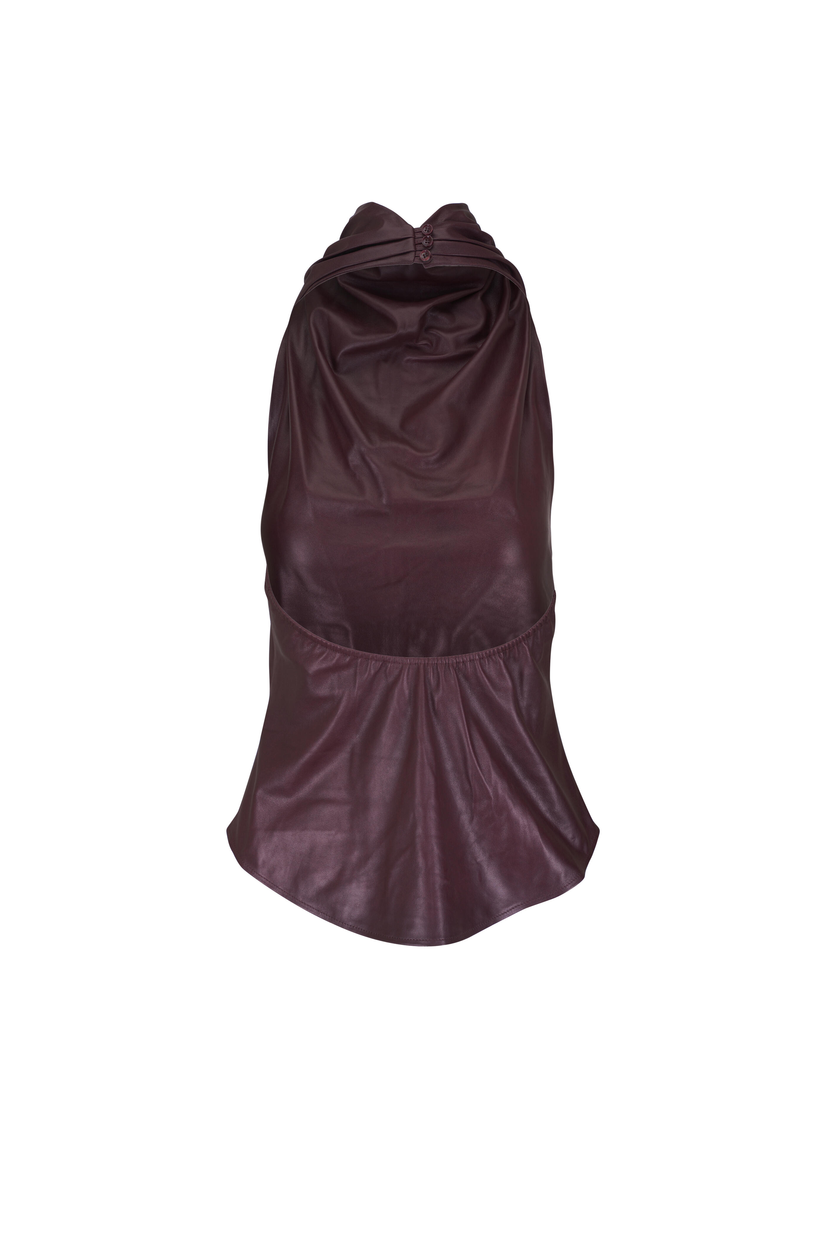 TWP - Friday Night Burgundy Paper Leather Halter Top