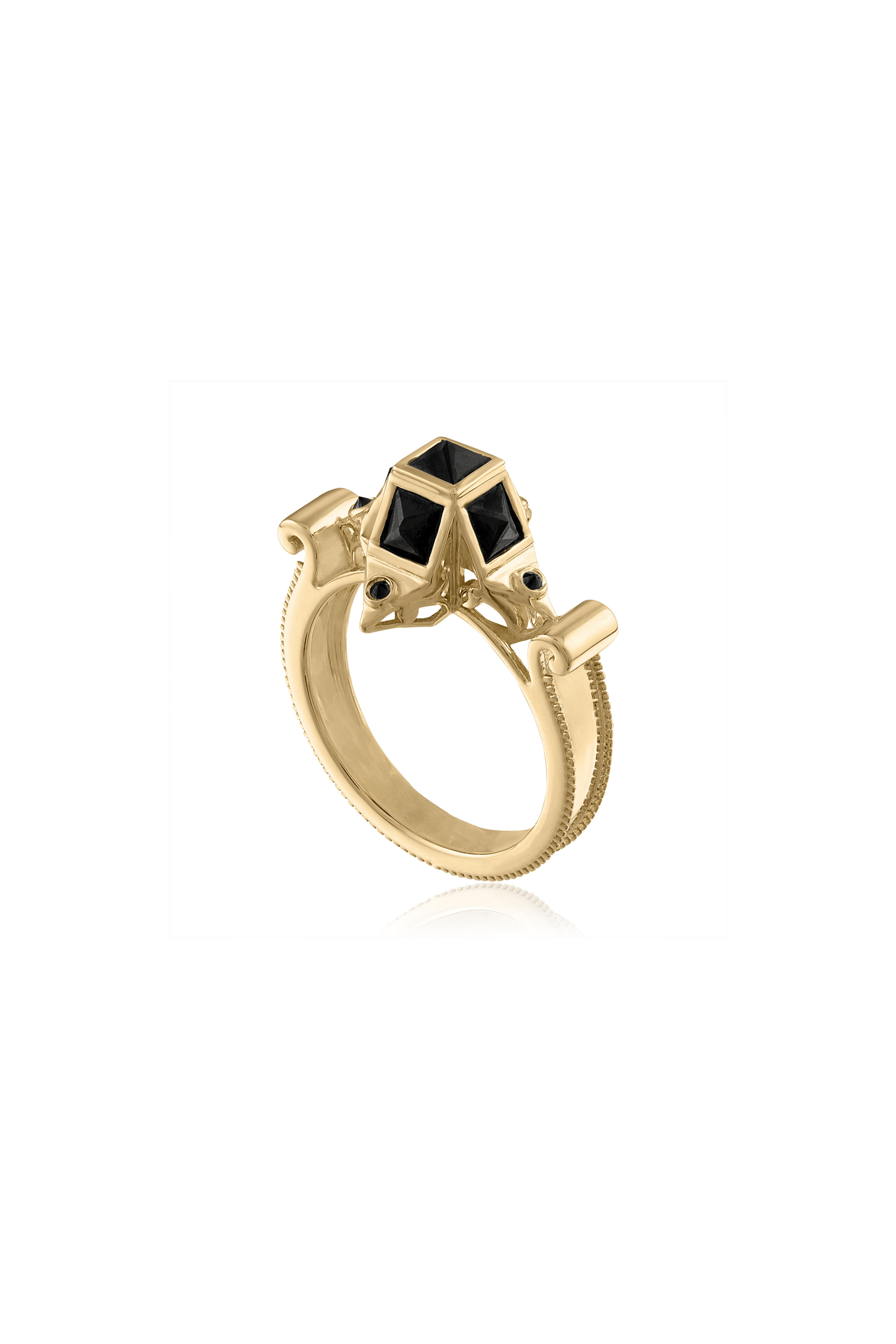 Loriann - Giovanna Black Diamond & Spinel Dome Ring