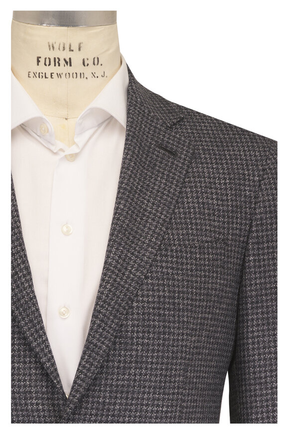 Canali Charcoal Gray Houndstooth Wool Sportcoat - view 1