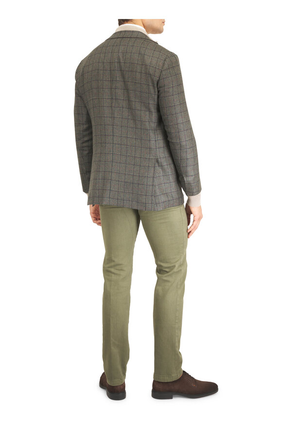 Kiton Olive Green Five Pocket Denim Pant - view 4