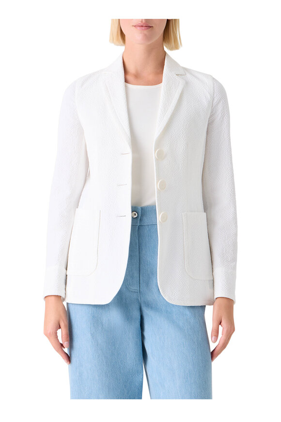 Akris Punto Cream Seersucker Jacket - view 2