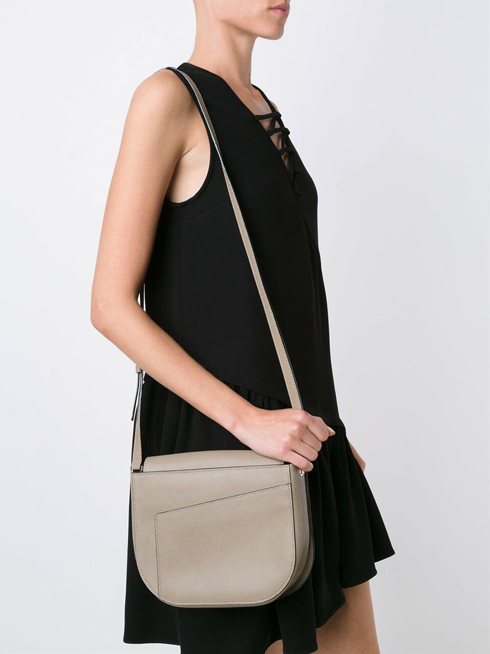 Valextra - Twist 5 Oyster Grained Leather Crossbody