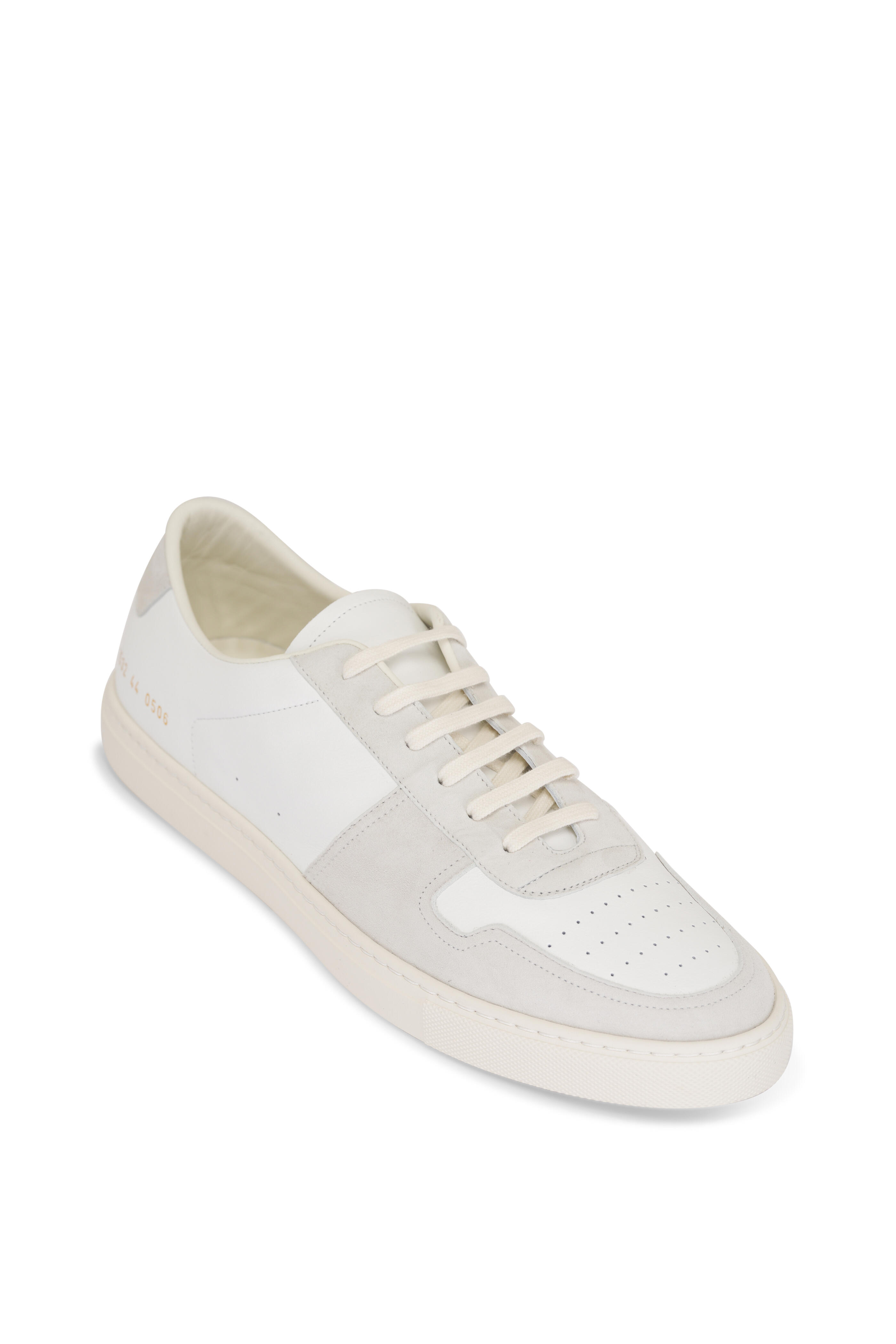 Common Projects - BBall White Leather & Suede Low Top Sneaker