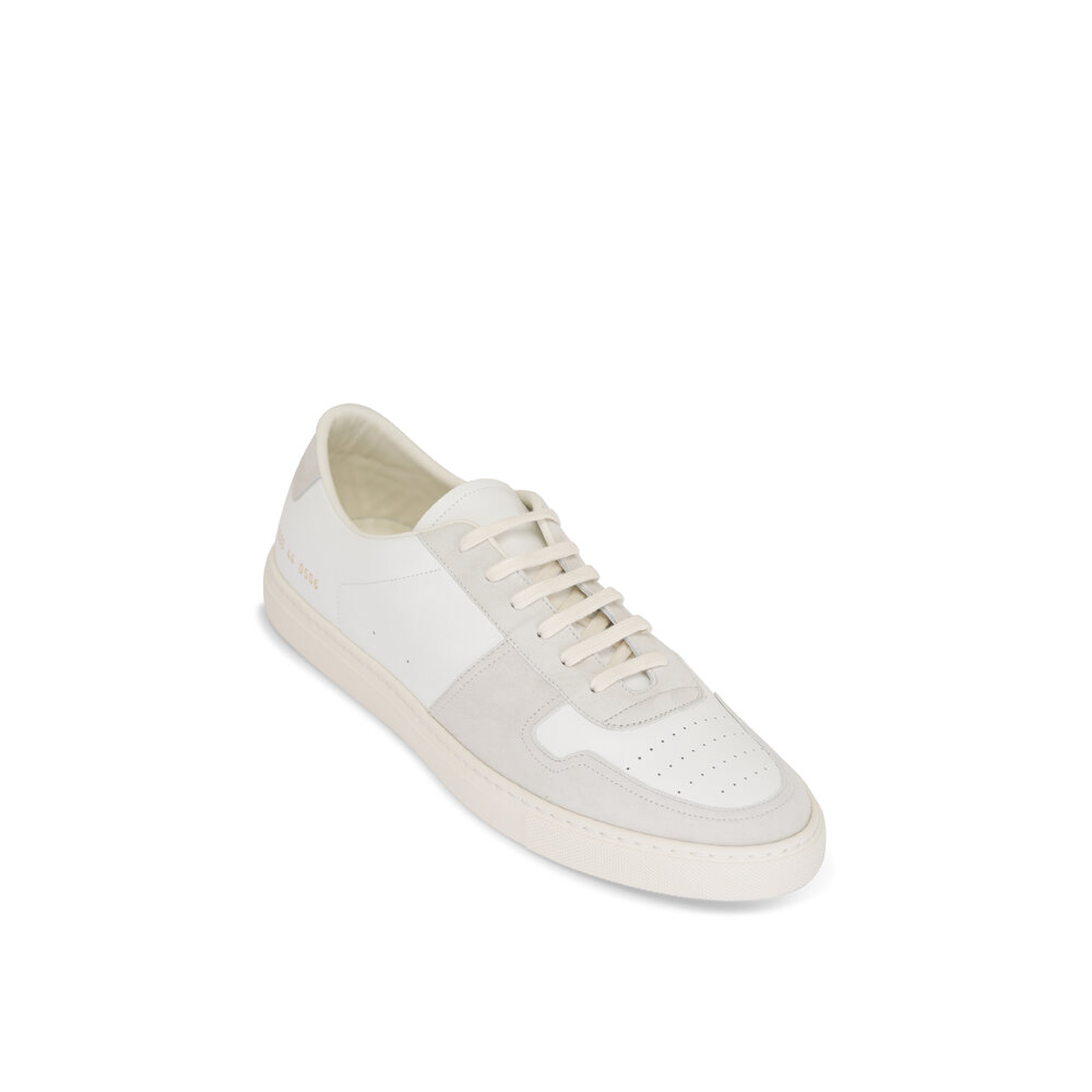COMMON PROJECTS Bball Low スニーカー レザー 40 白 Common Projects - BBall White Leather & Suede Low Top Sneaker