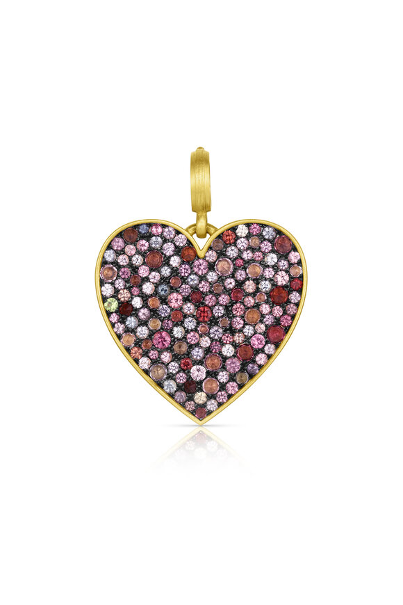 Leigh Maxwell 18k Yellow Gold Aubergine Medium Heart Pendant - view 1