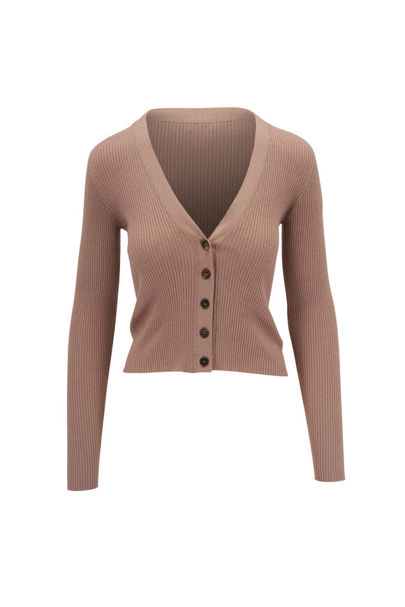 Brunello Cucinelli - Mocha Cashmere & Silk Lurex Cardigan 