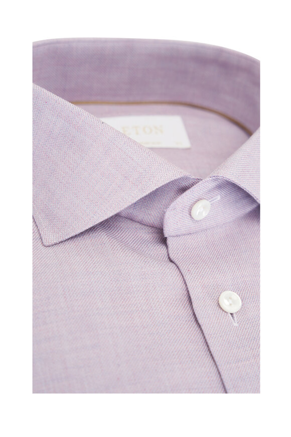 Eton - Purple Cotton, Silk & Cashmere Dress Shirt