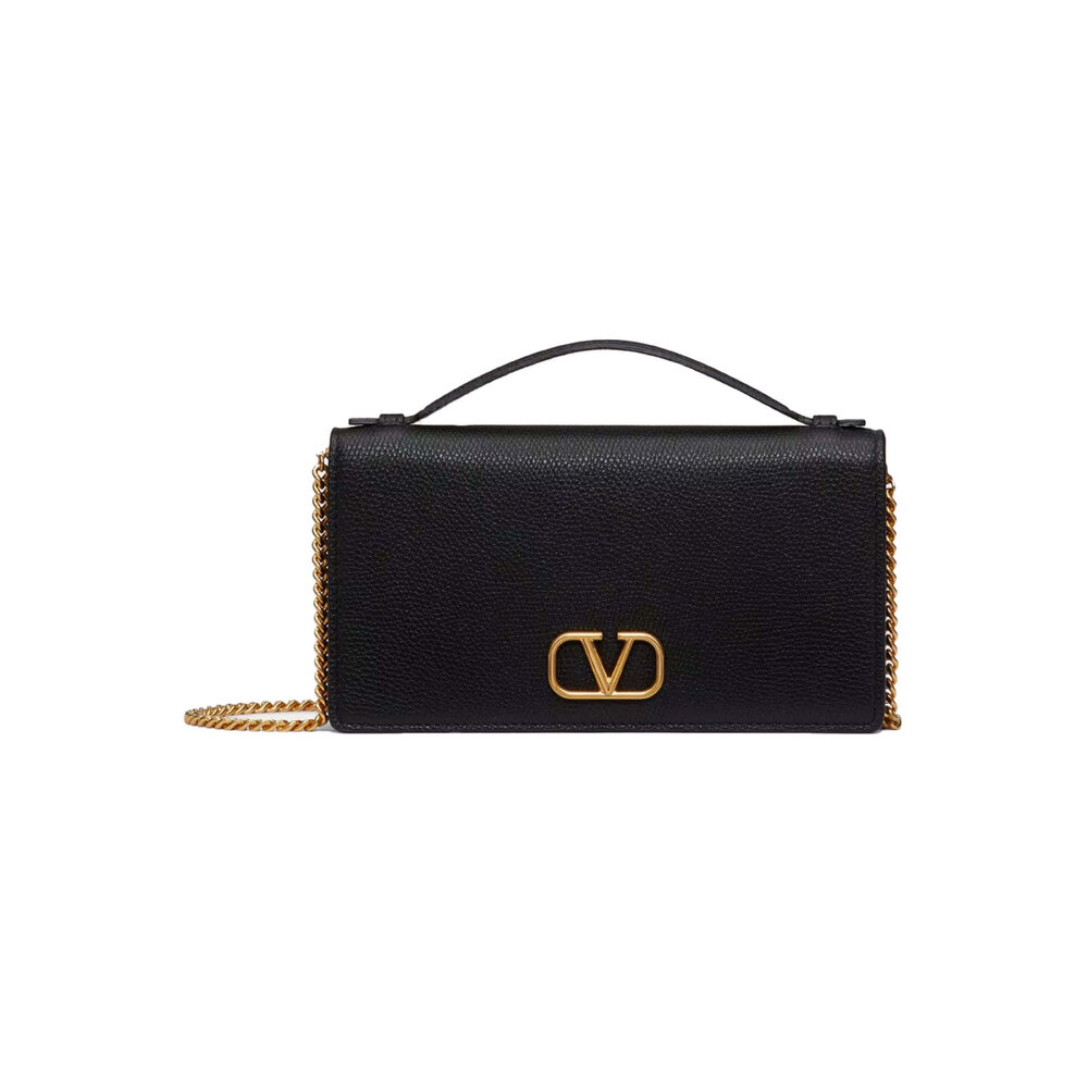 【VALENTINO】ショルダーウォレット VLogo イタリア製 Valentino Garavani - VLOGO Signature Wallet on Chain in Nero