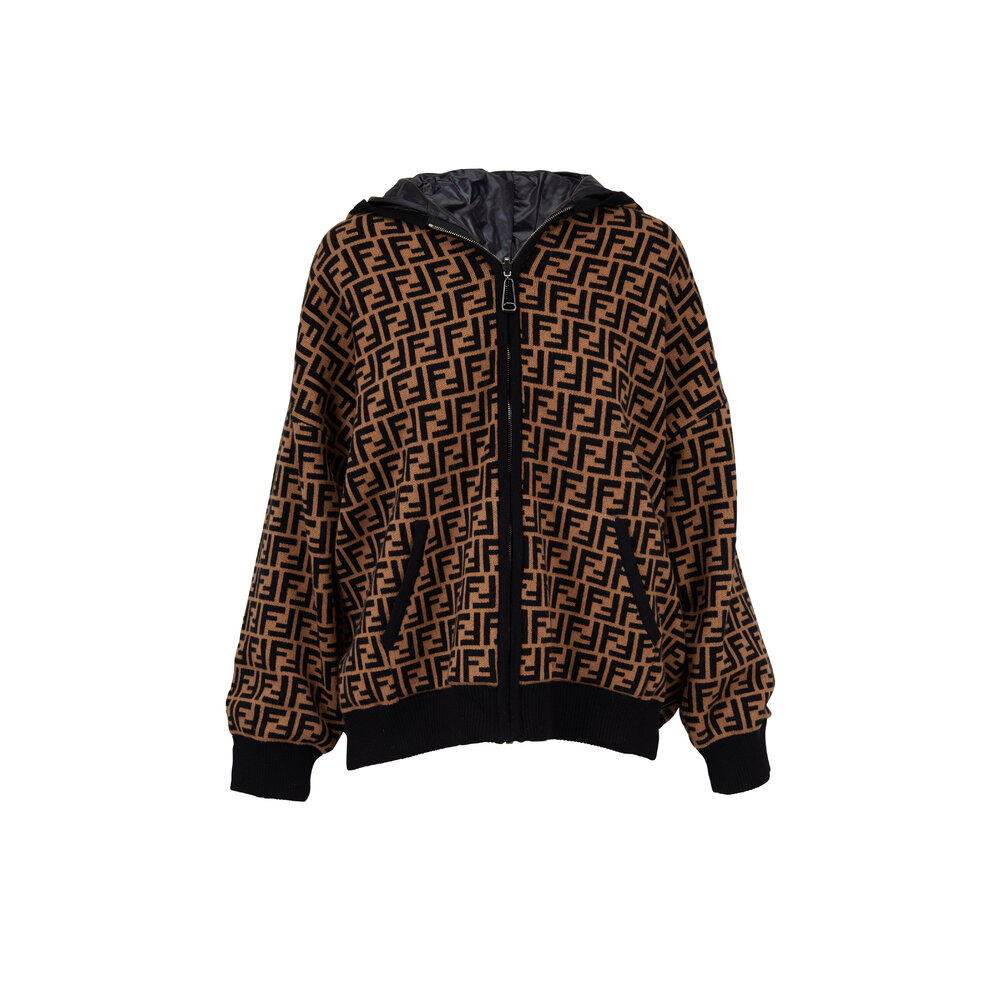 Fendi - Black & Brown Logo Reversible Bomber | Mitchell Stores