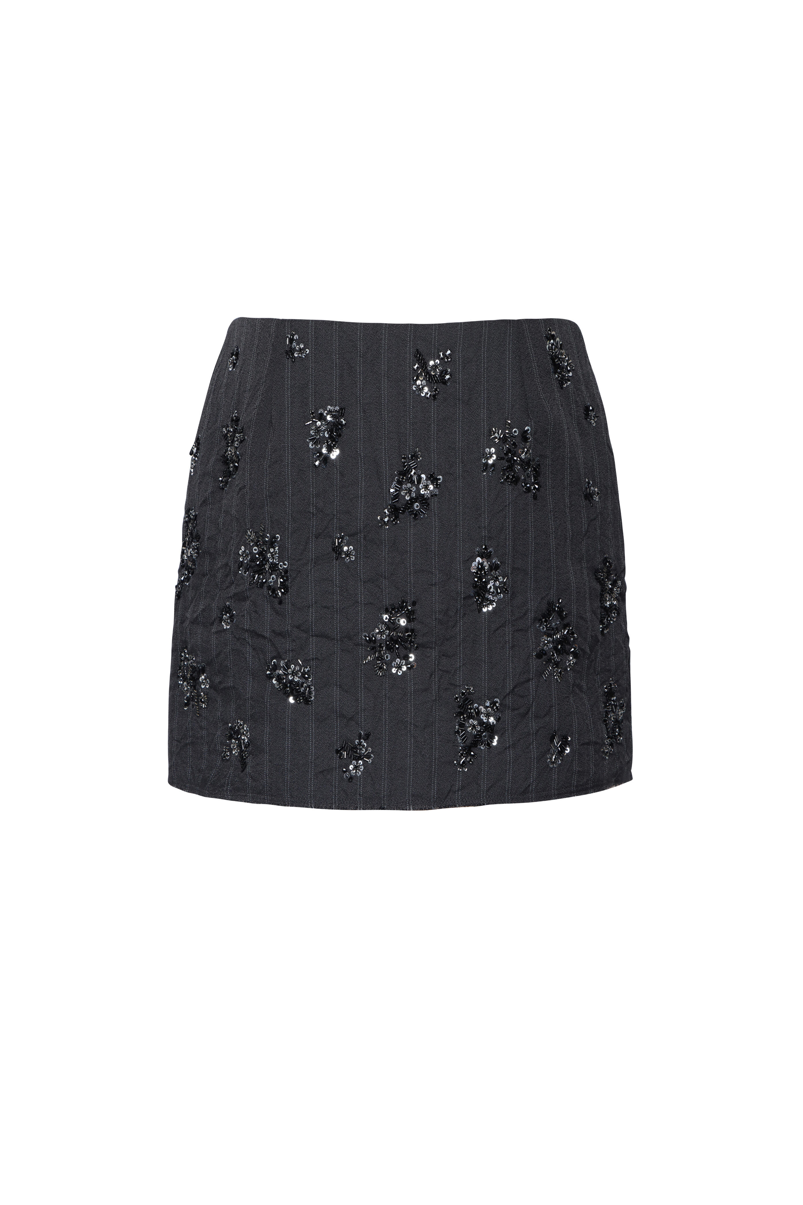 Simkhai - Blaire Charcoal Grey Embellished Mini Skirt