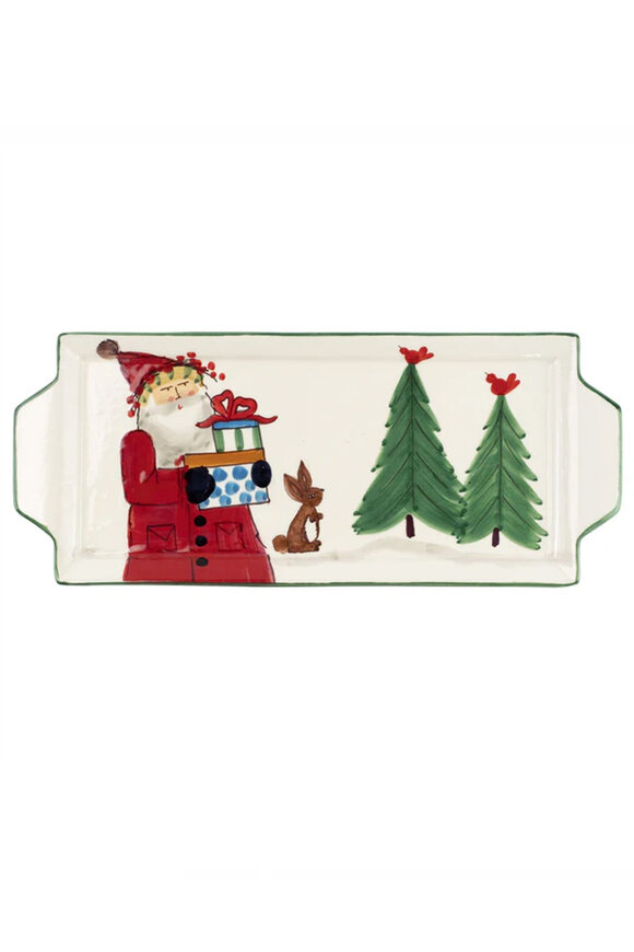 Vietri Old St. Nick Handled Rectangular Platter