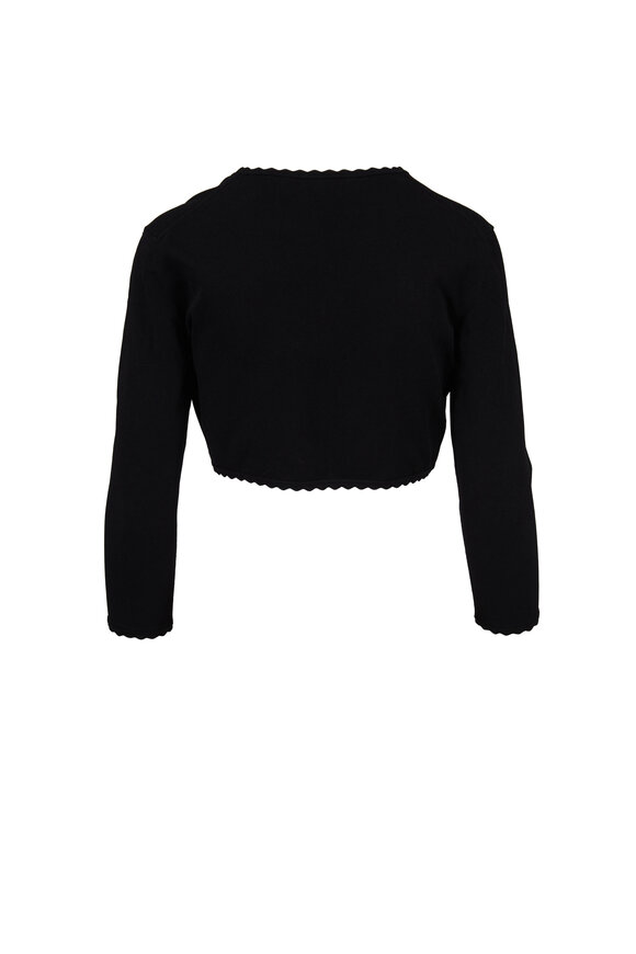 Carolina Herrera - Black Knit Scallop Bolero Cardigan 