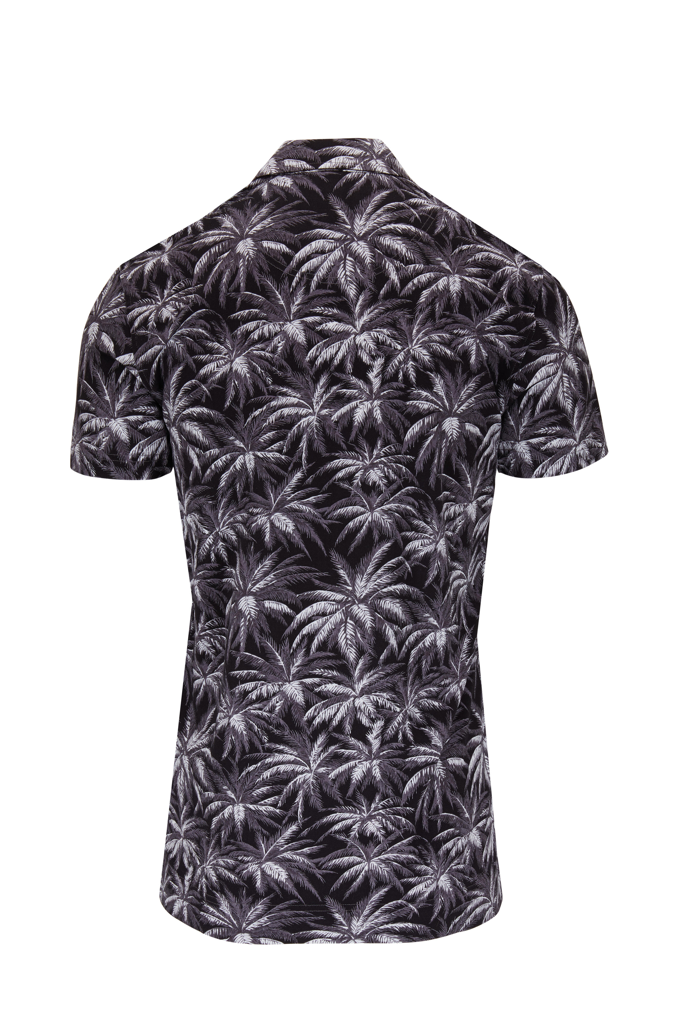 Orlebar Brown - Felix Black Palm Print Resort Polo