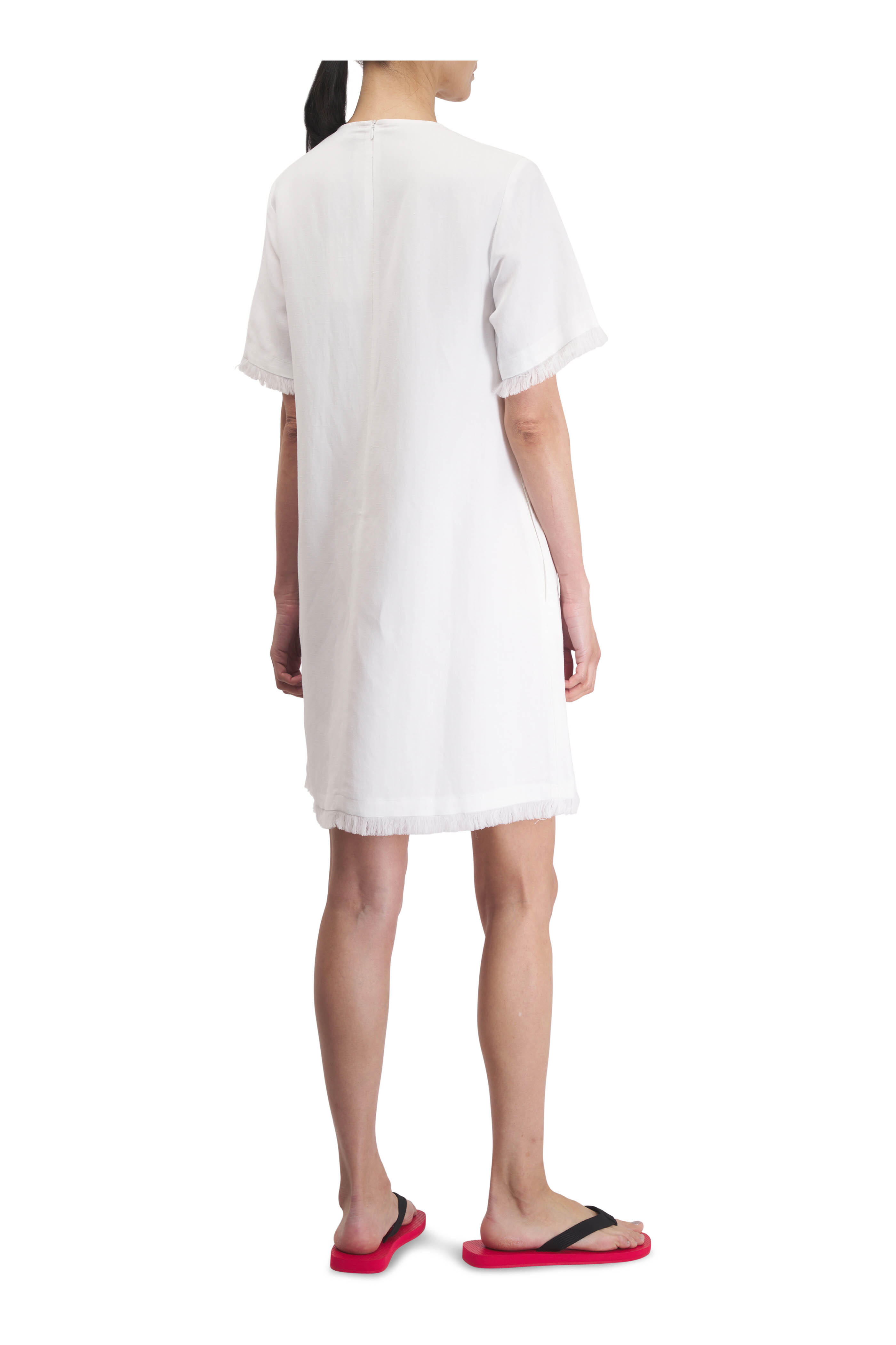 Antonelli - Nicaragua White Fringe Trim Mini Dress
