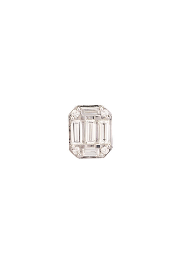 Kwiat 18k White Gold Diamond Sunburst Stud Earring - view 2