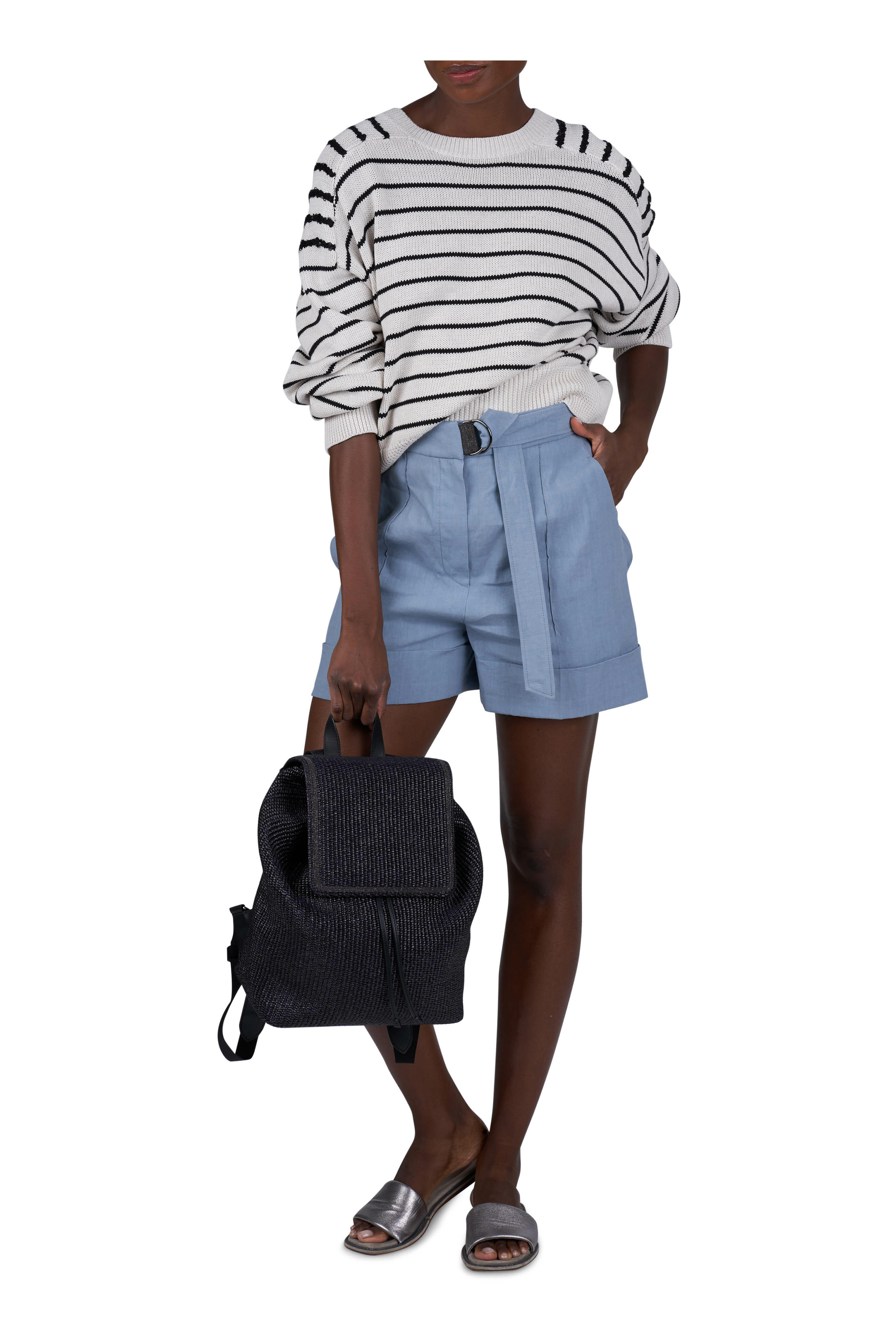 Brunello Cucinelli - Azure Fluid Linen Tailored Bermuda Shorts
