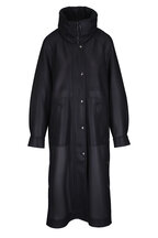 トレンチコート BOTTEGA VENETA Women Trench Coats 812009V4XP0 4246 Black Bottega Veneta Compact Wool Gabardine Belted Trench Coat
