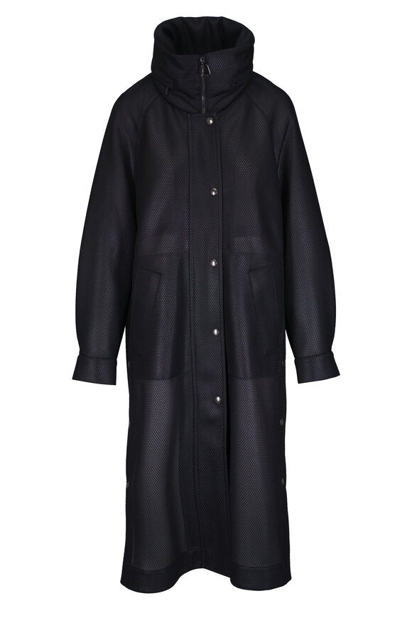 Saint Laurent - Black Wool Floor-Length Coat | Mitchell Stores