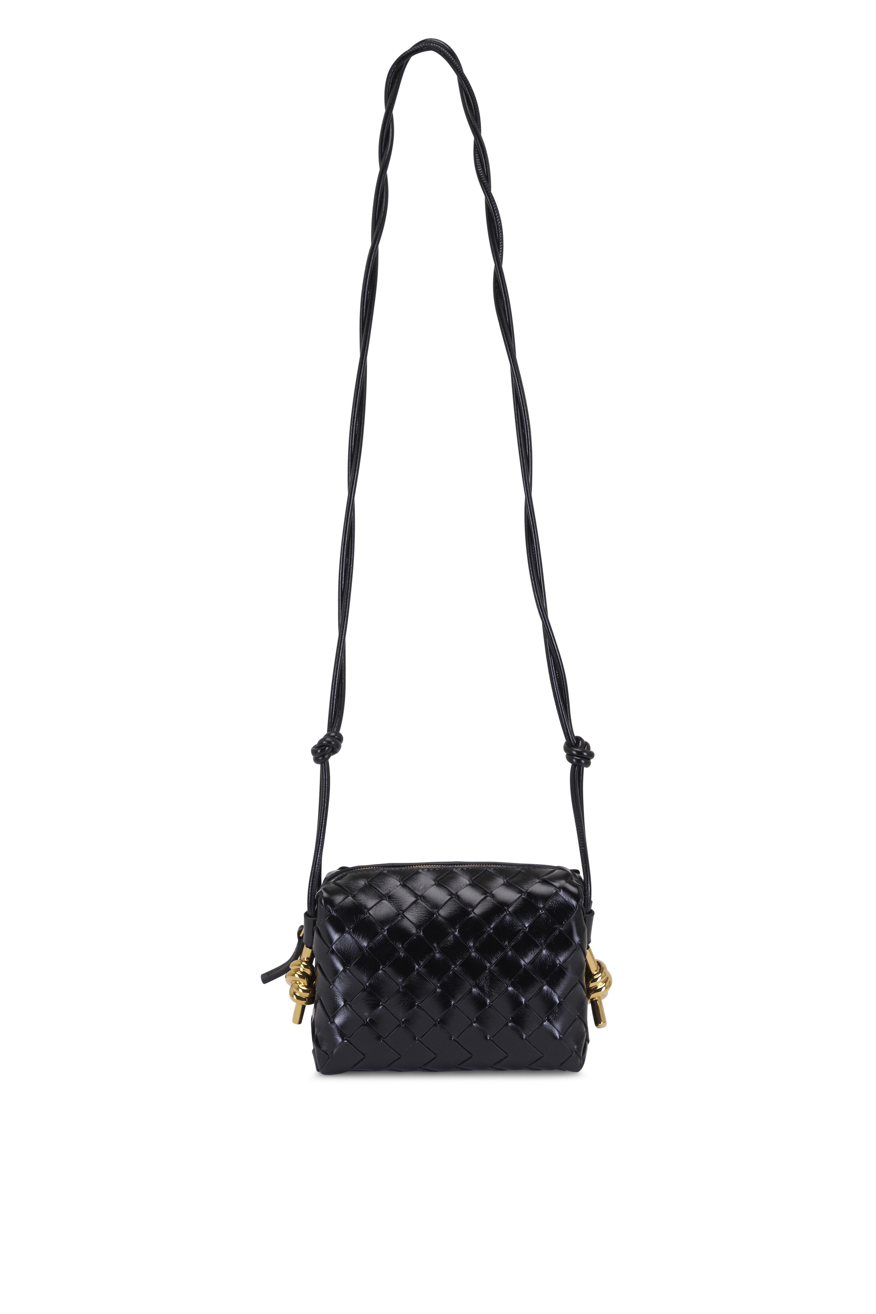 【メール便不可】 Mini - Veneta Bottega Loop Intrecciato Black Knot Metal バッグ