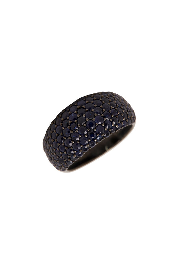 Cairo Blackened Sterling Silver Sapphire Ring