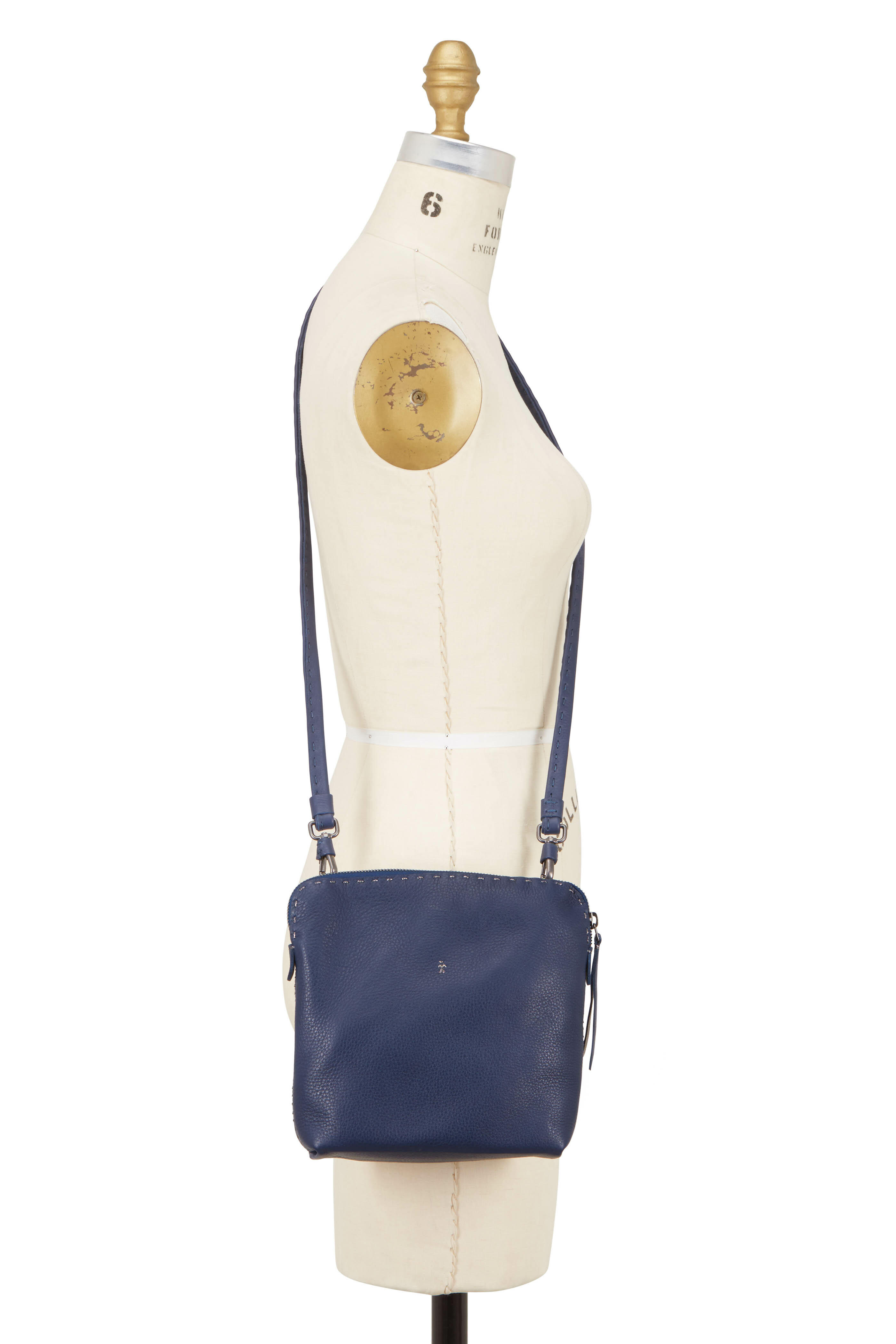 Henry Beguelin - Imbuto Blue Leather Small Crossbody Bag
