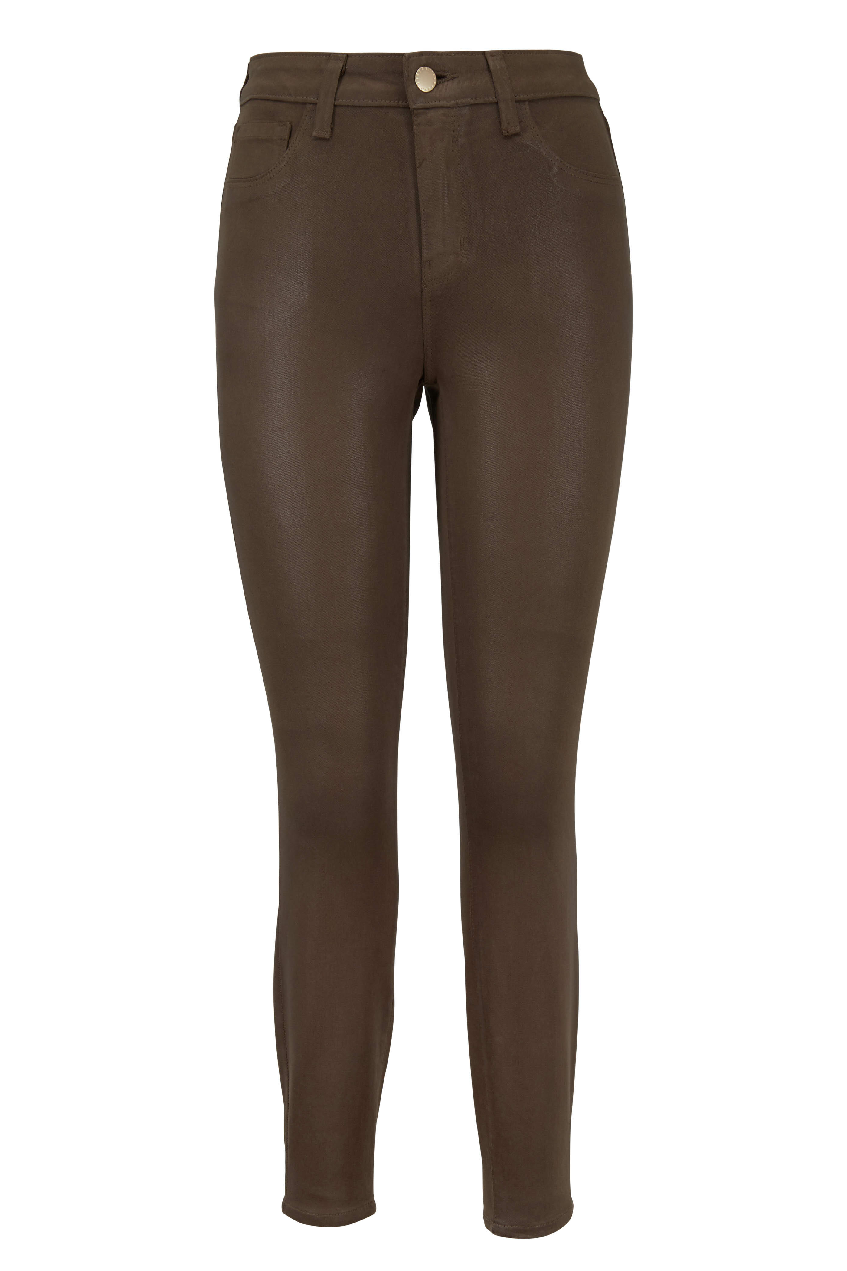 L'Agence - Margot Chestnut Coated Five Pocket Jean