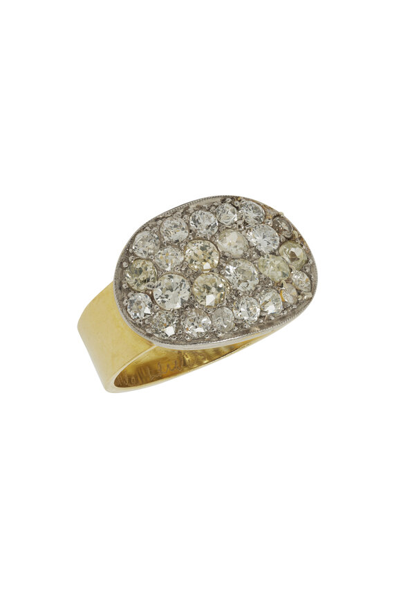 Renee Lewis Antique Euro Cut Diamond Pavé Ring