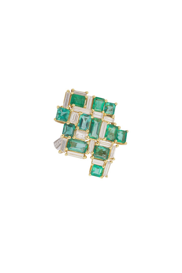 Lowy & Co 18k Yellow Gold Emerald & Diamond Ring - view 1