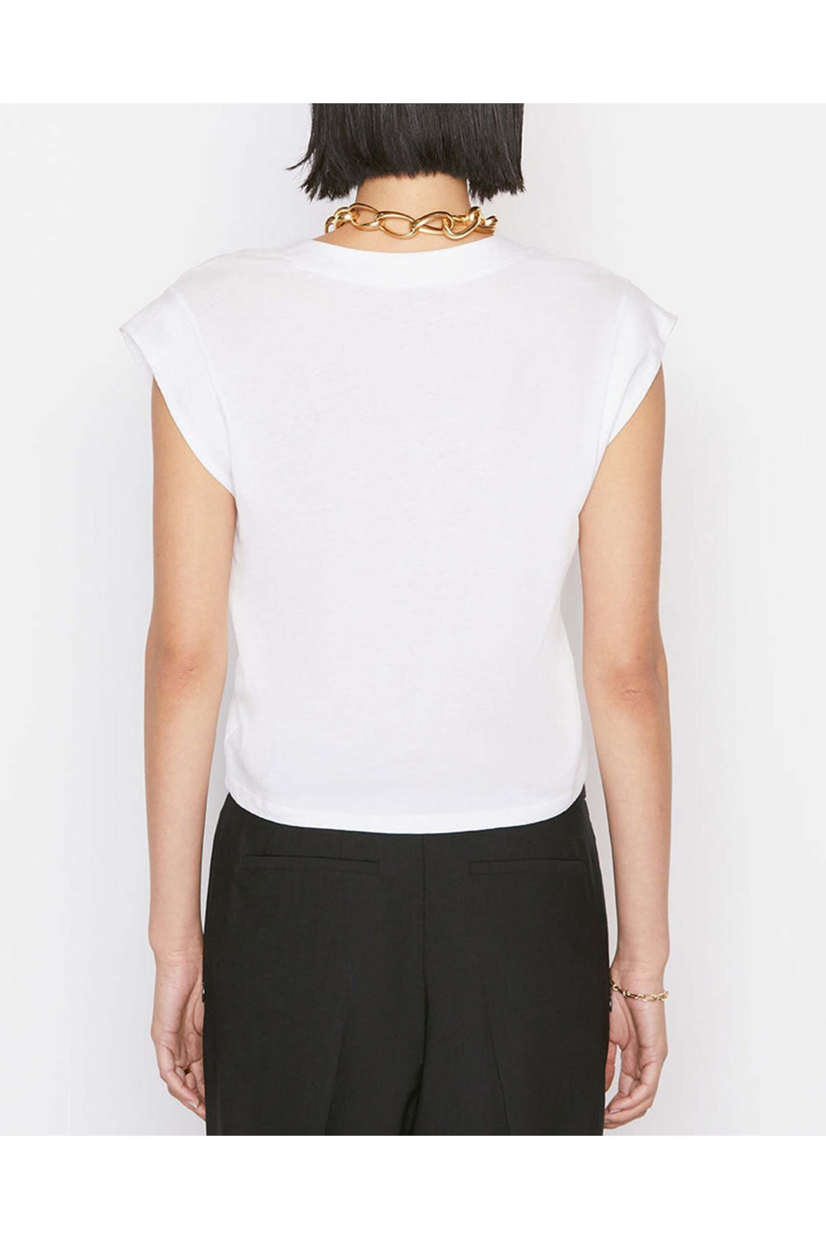 Frame - Blanc Le High Rise V Neck Tee