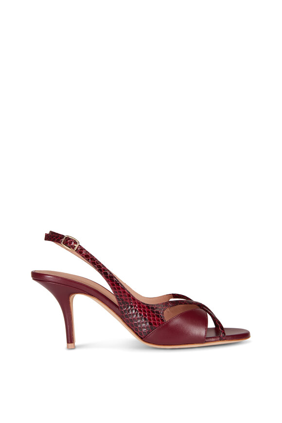 Malone Souliers Petra Rosewood Leather Slingback Sandal, 70mm - view 2