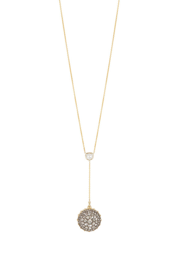Renee Lewis - 18K Yellow Gold Y Pavé Back Shake Necklace
