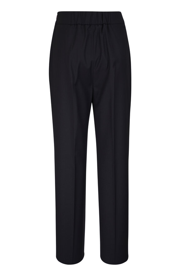 Agnona Black Wool Flat Front Pant - view 4