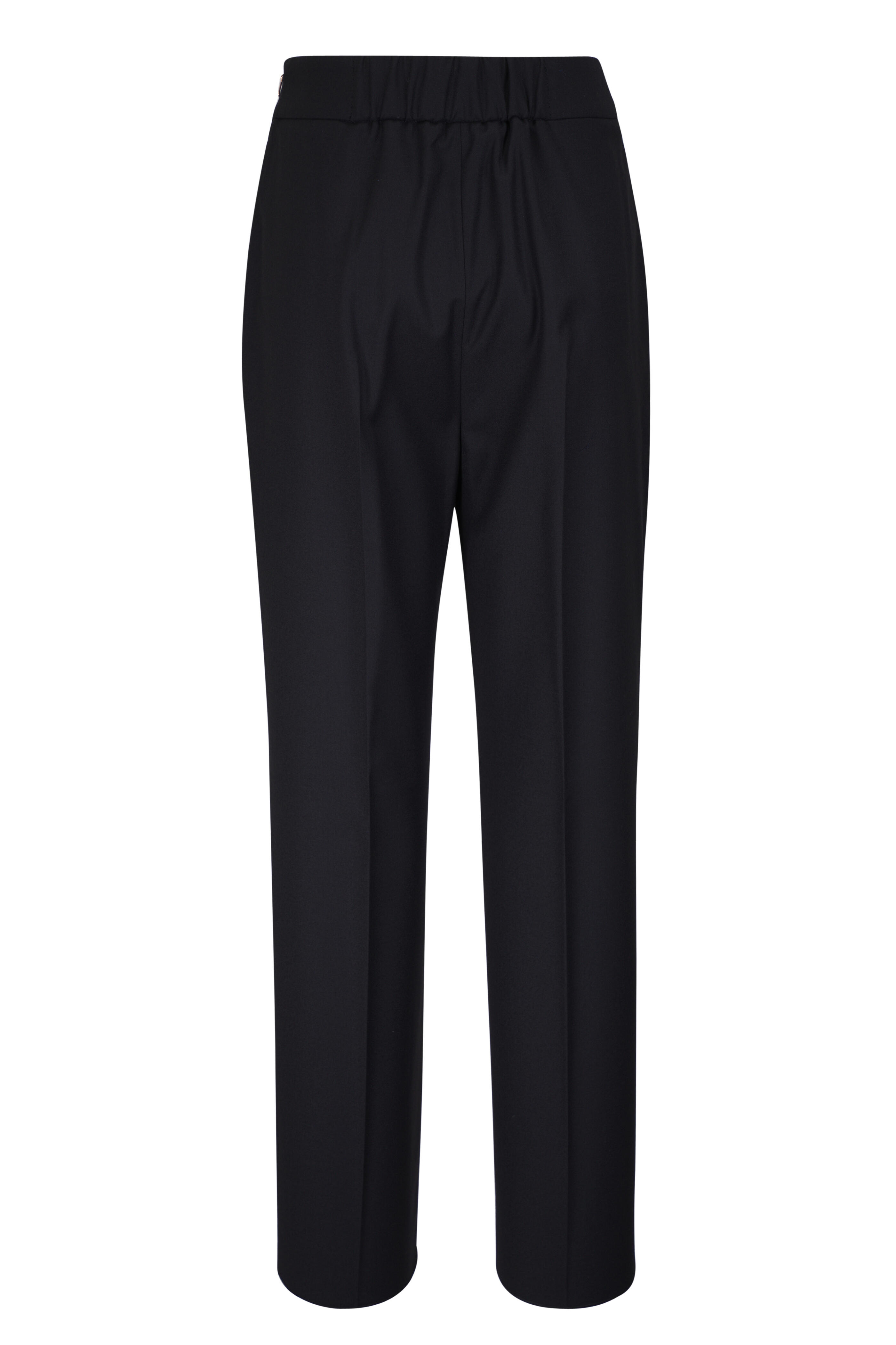 Agnona - Black Wool Flat Front Pant