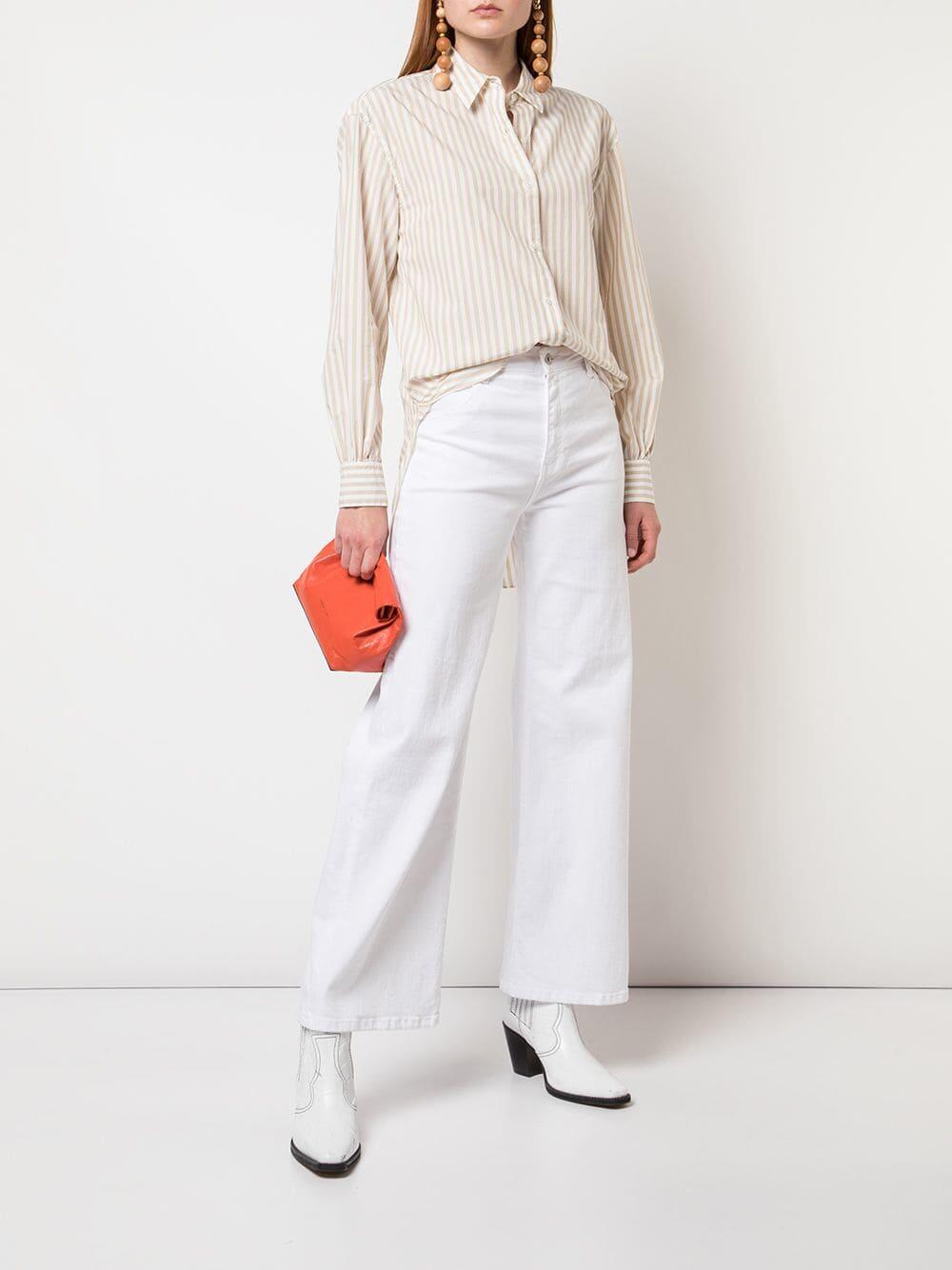 Nili Lotan - Noa Tan Striped Cotton Shirt