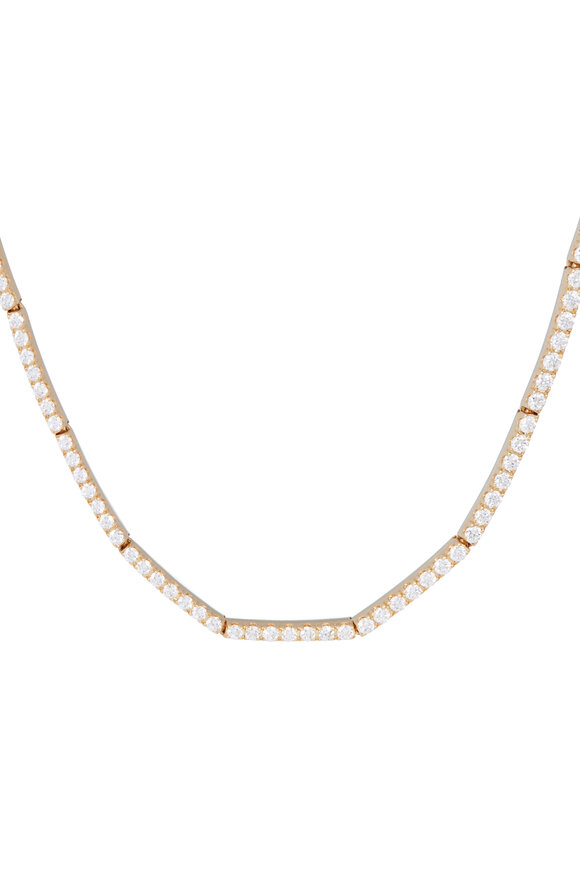 Sidney Garber 18k Yellow Gold Lyra Diamond Necklace - view 1