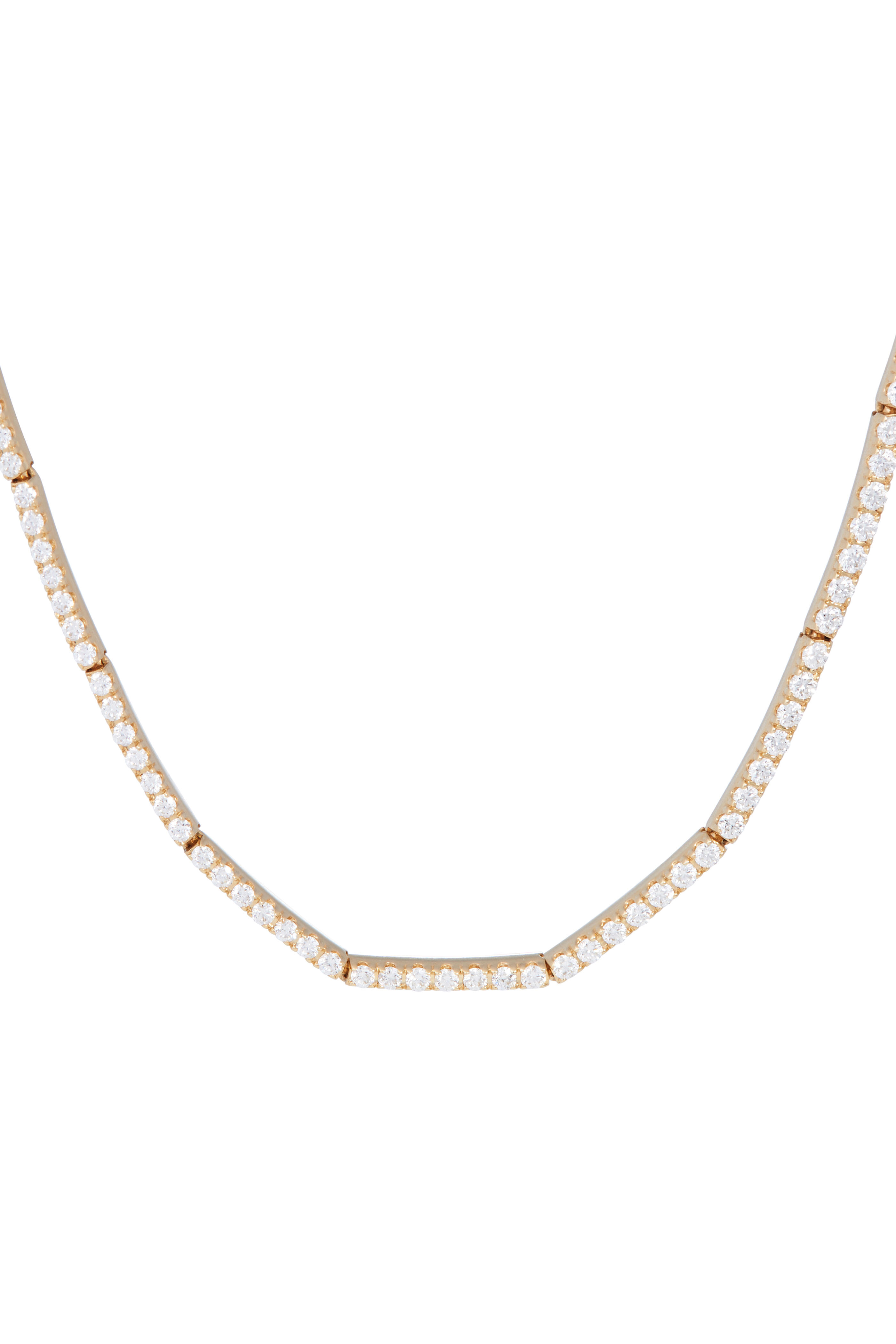 Sidney Garber - 18k Yellow Gold Lyra Diamond Necklace - view 1
