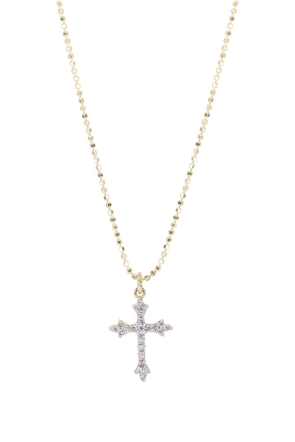 Renee Lewis Antique Diamond Cross Necklace - view 2