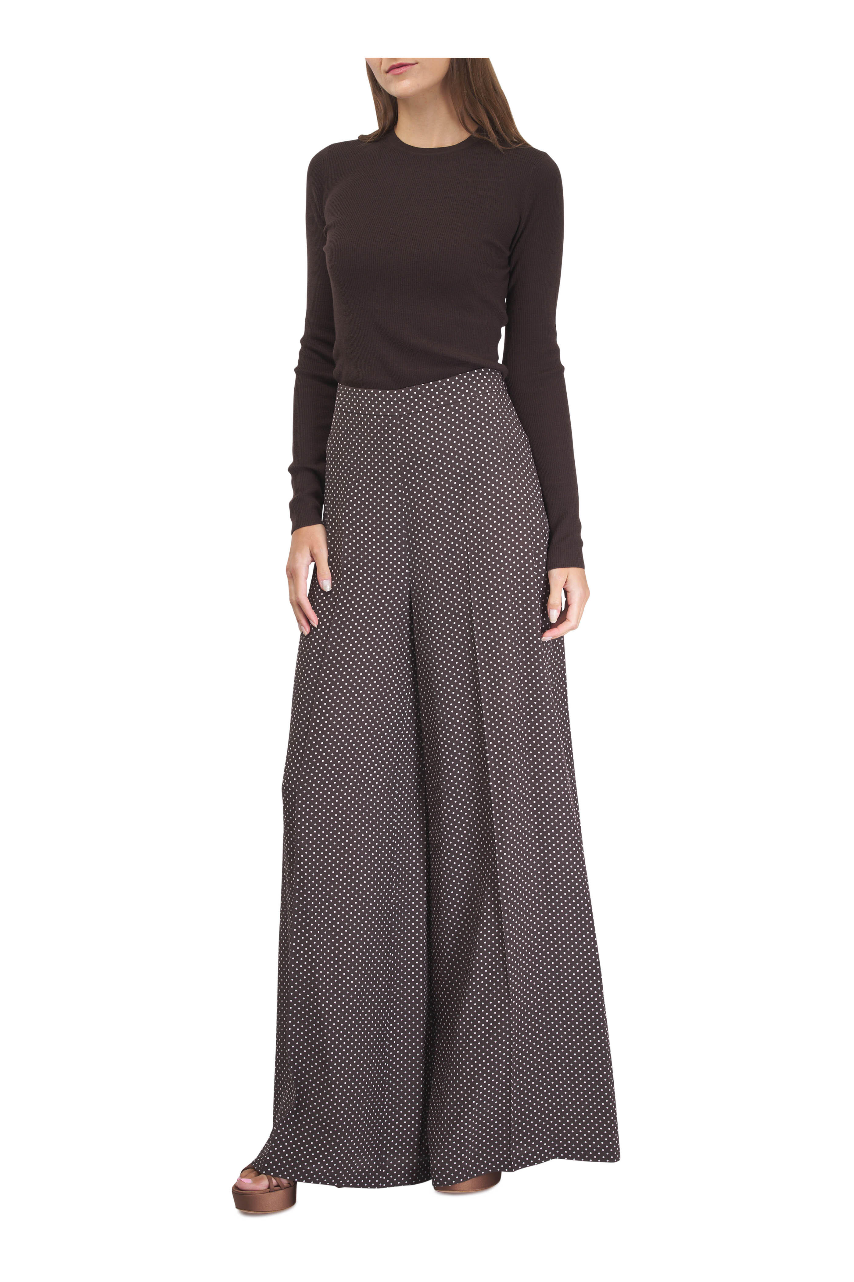 Michael Kors Collection - Hutton Chocolate Ribbed Cashmere Sweater