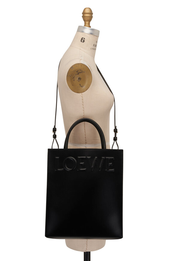 Loewe - Black A4 Logo Leather Tote Bag 